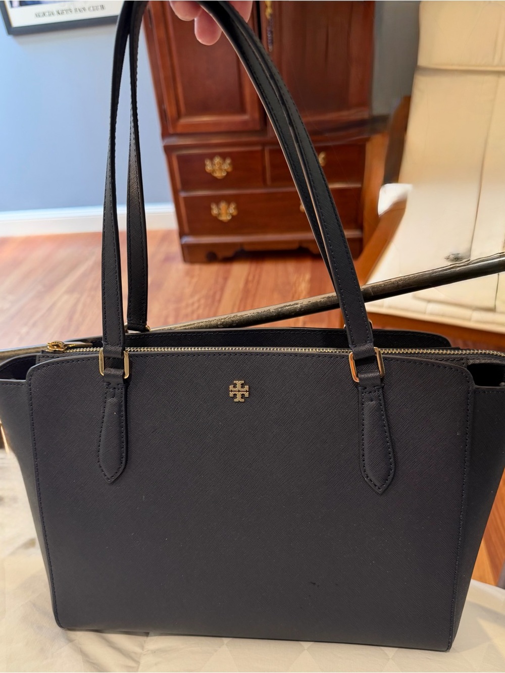 Tory Burch Fleming Saffiano Leather Tote - Navy, BRAND New.